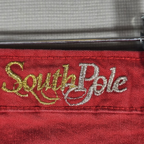 South Pole Straight Leg Jeans‎ Women's 3 Jrs Red Pockets Academia Y2K Casual VTG - Picture 10 of 11